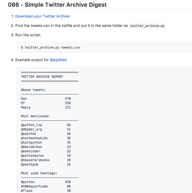 Twitter archive stats