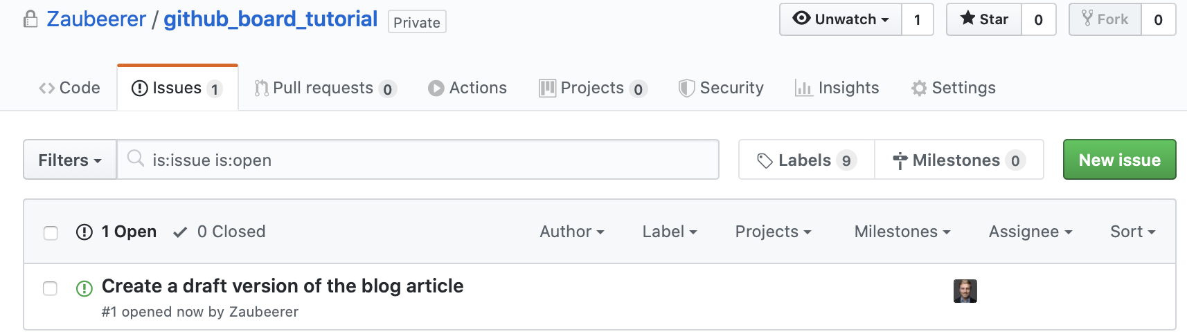 Issue Creation on GitHub