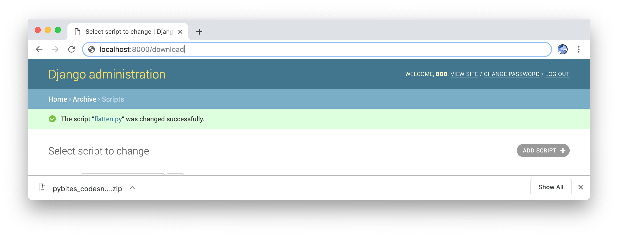 download the zipfile