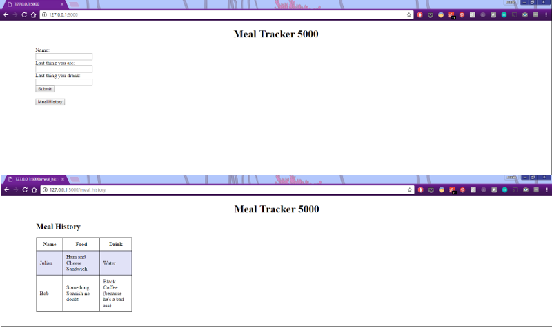 julian's meal tracker