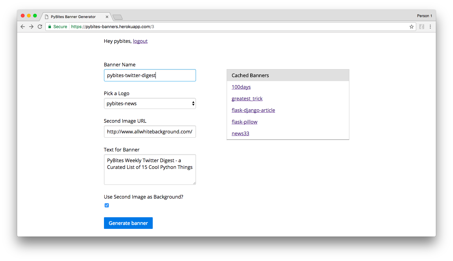 another banner with background