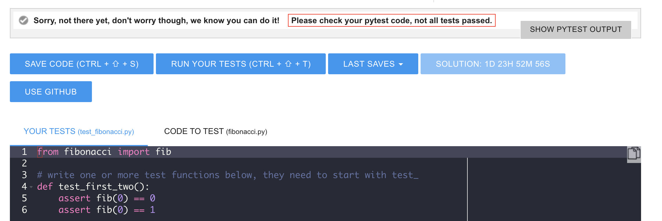 pytest fail