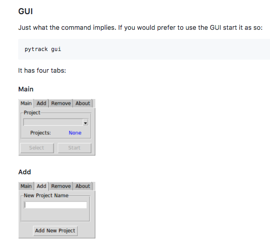 pytrack gui