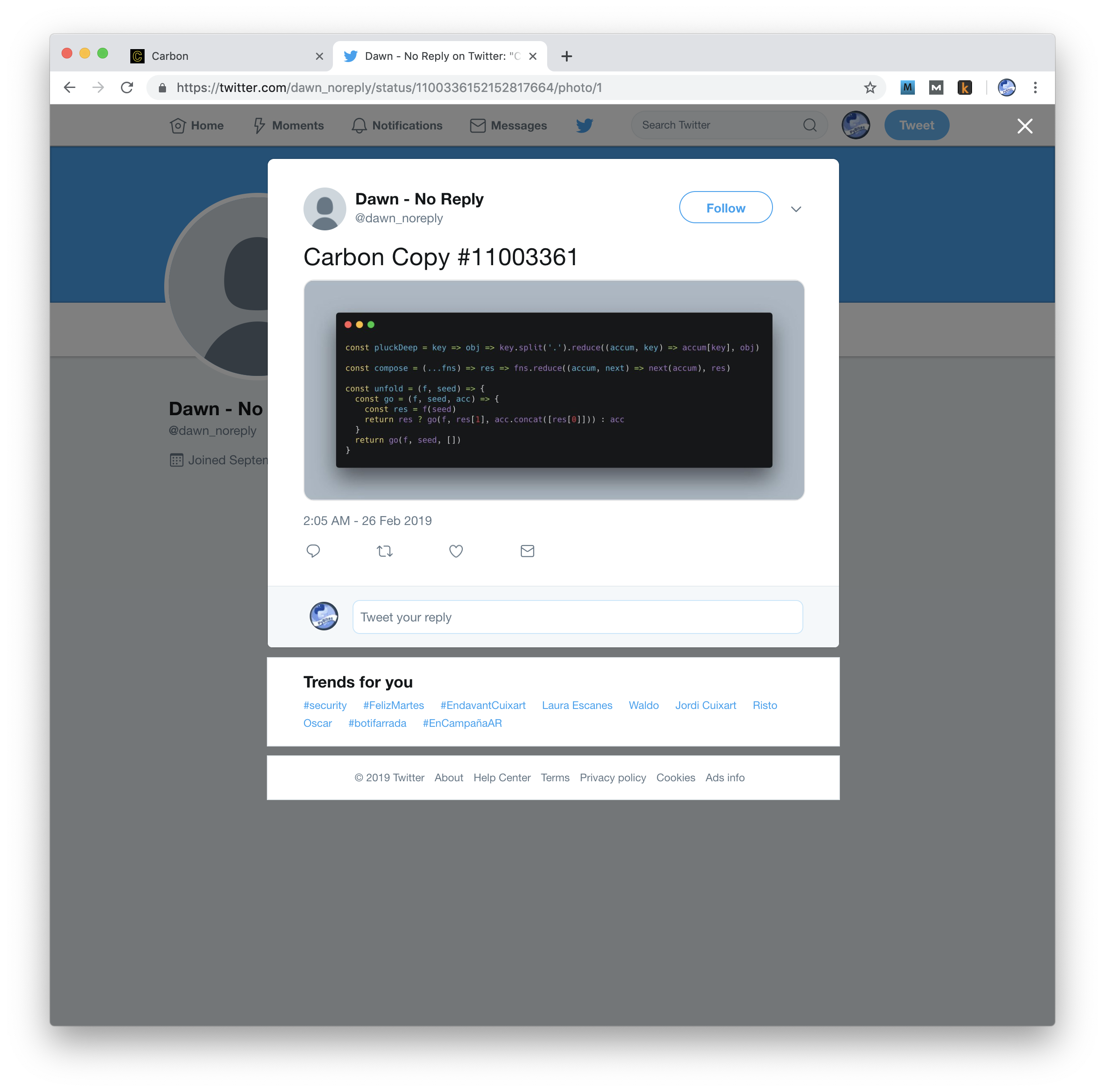 resulting carbon image