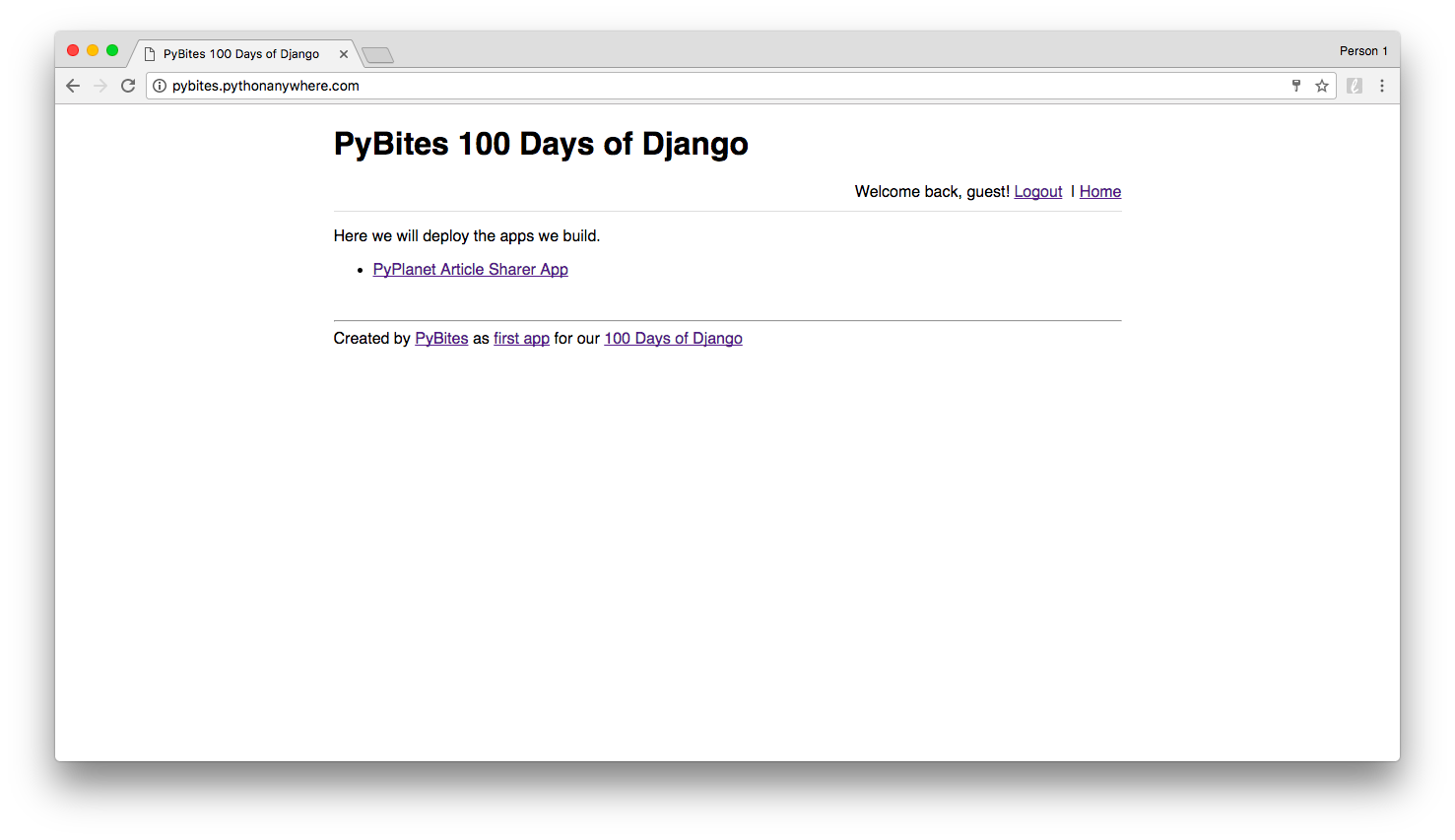 home page