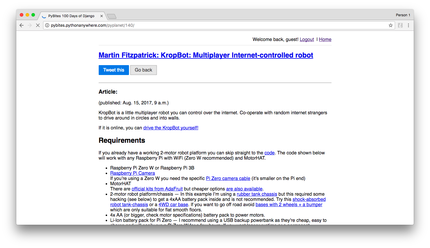 home page