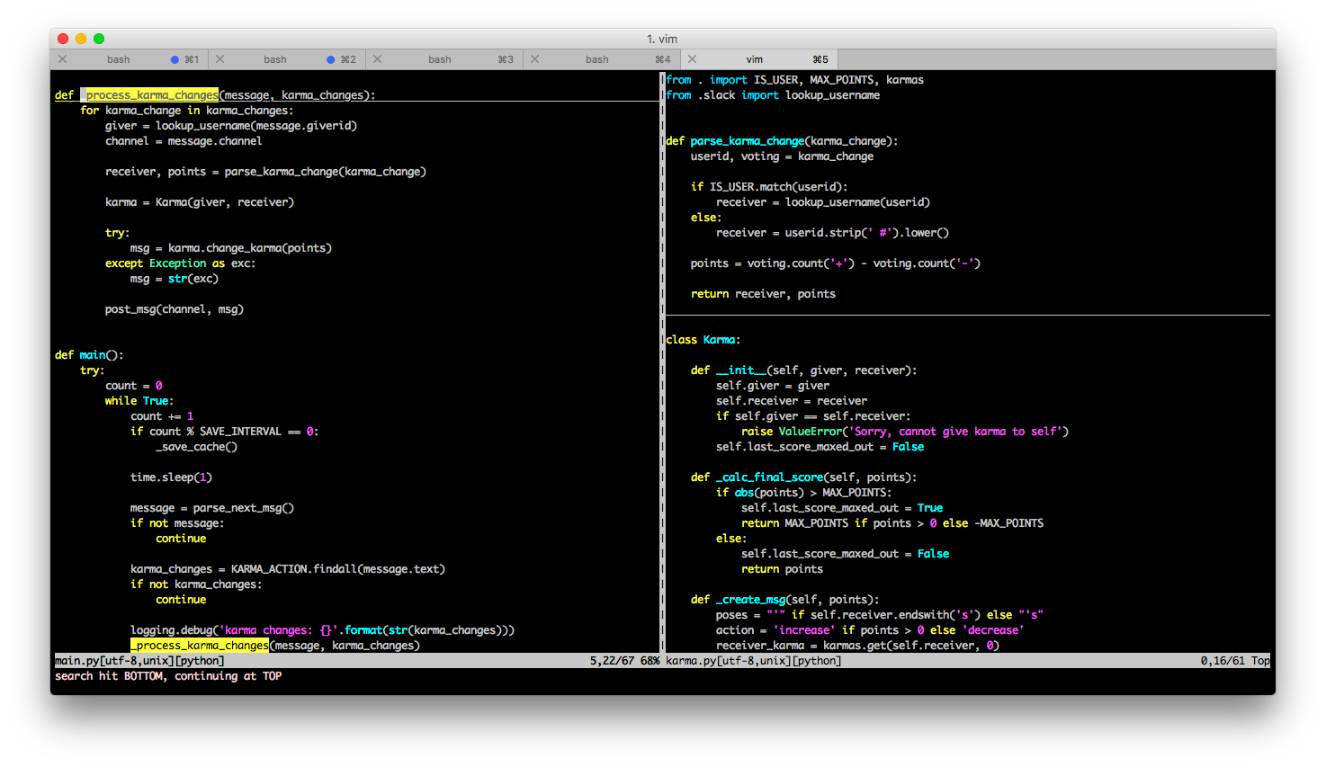 code in the wrong module